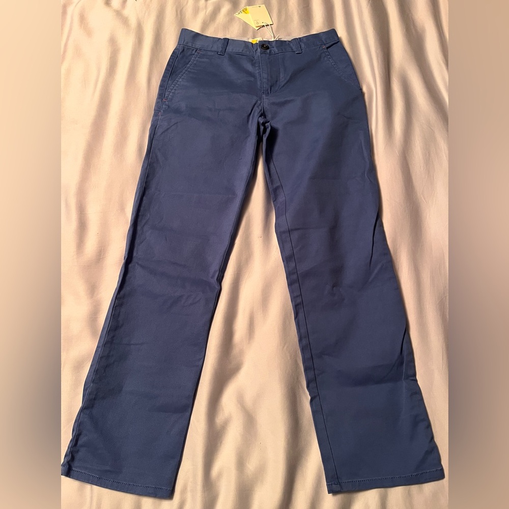 Boden Chino Stretch Pants, 9Y, blue, NWT